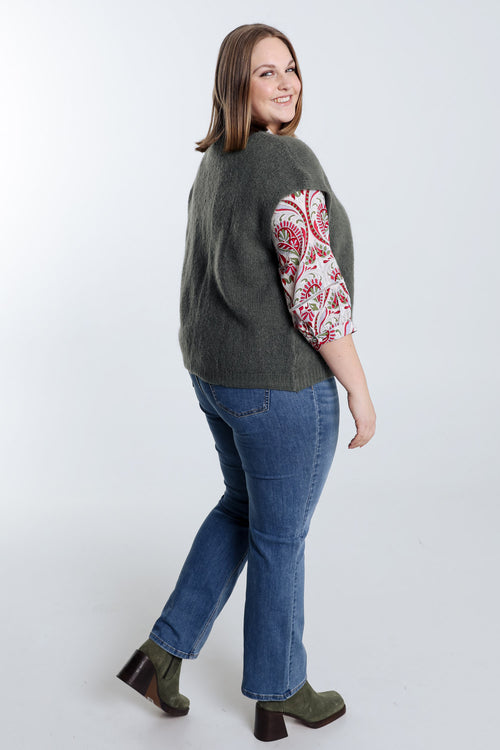 Effen mouwloos vest-Paprika-2