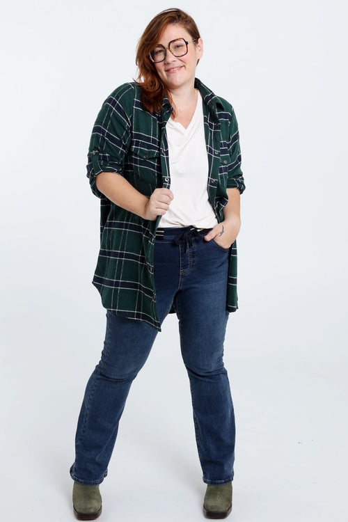 Lang, geruit hemd met zakken en drukknopen-Paprika-7