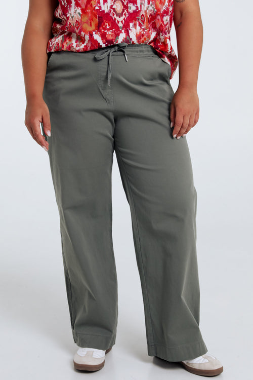 Effen brede chino broek-Paprika-2