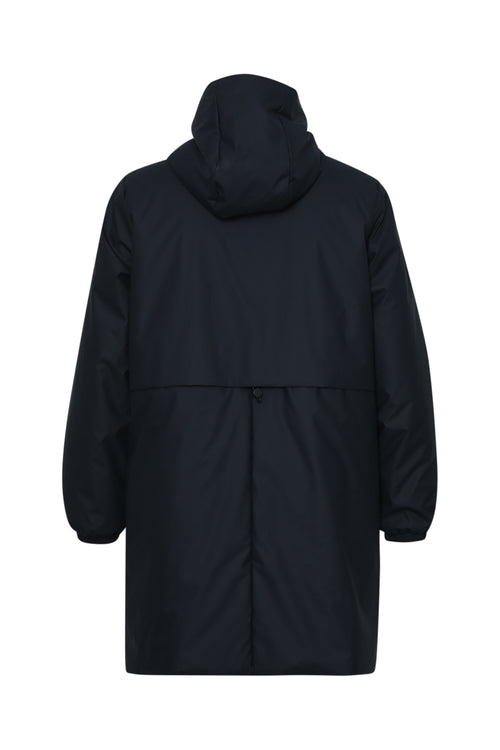Effen lichte midlange parka-Paprika-2