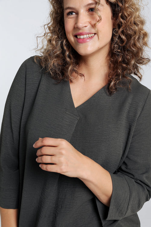 Losse, effen blouse-Paprika-4