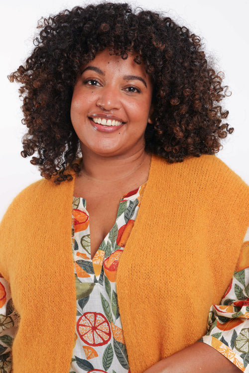 Effen mouwloos gilet-Paprika-1