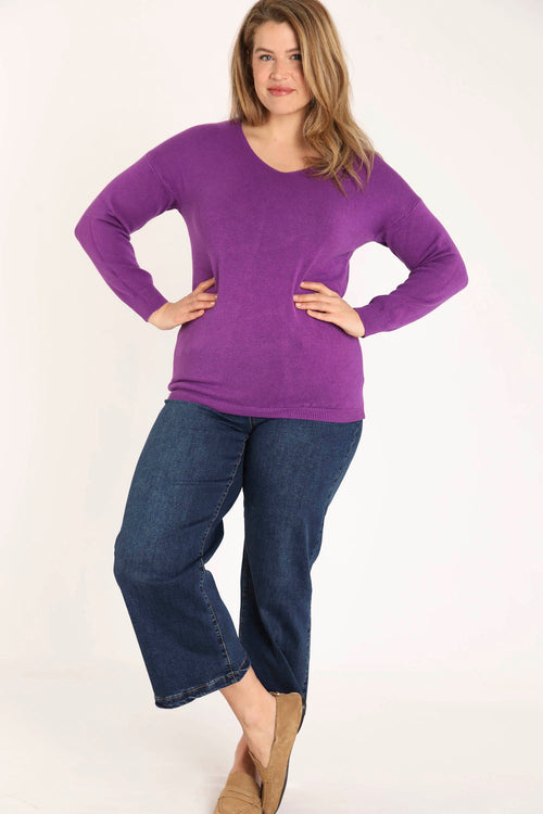 Effen viscose trui-Paprika-6