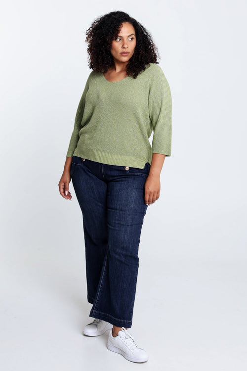 Effen trui met lurex-Paprika-6