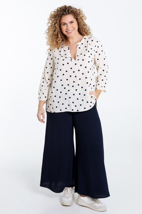 Blouse van viscose met stippenprint-Paprika-7