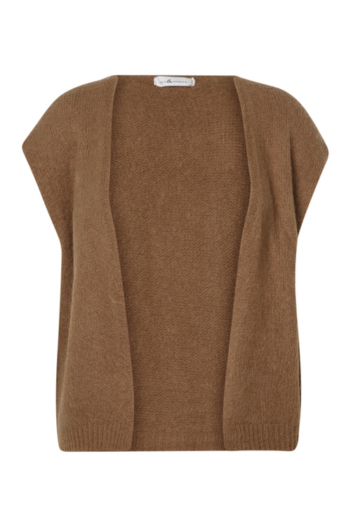 Effen mouwloos vest-Paprika-10