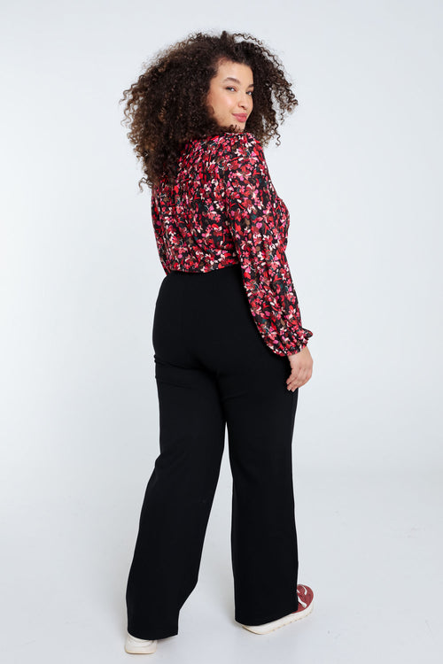 Effen milanobroek in viscose-Paprika-2