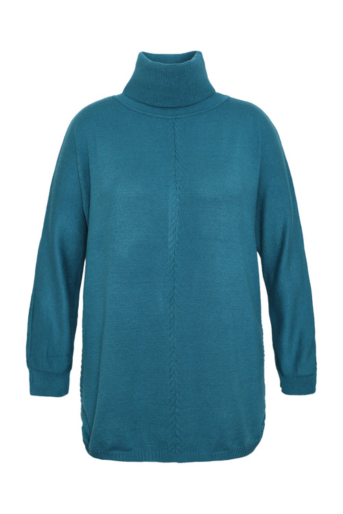 Effen tuniektrui met coltrui-Paprika-8