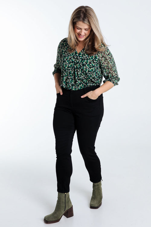 Slim, effen 7/8-broek 