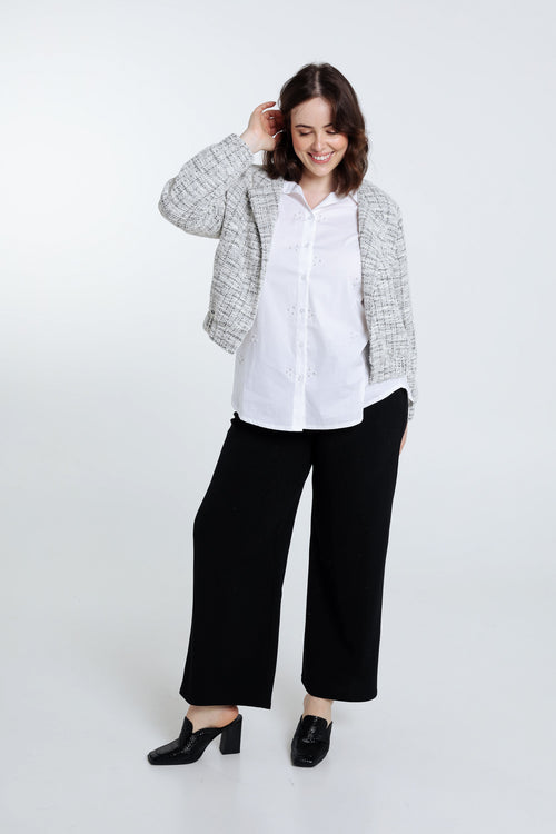 Korte, geruite bomberjack met tweedeffect-Paprika-9