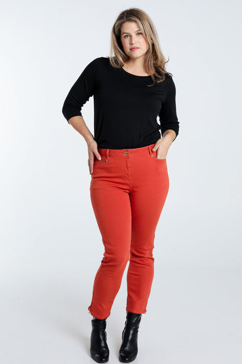 Slim, effen 7/8-broek 