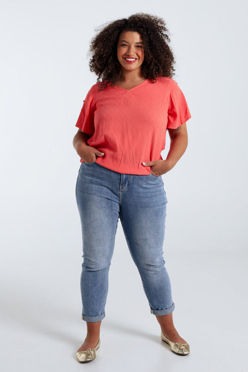 Effen viscose blouse-Paprika-8