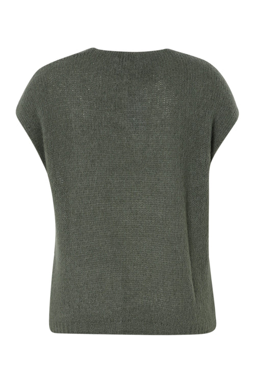 Effen mouwloos vest-Paprika-11