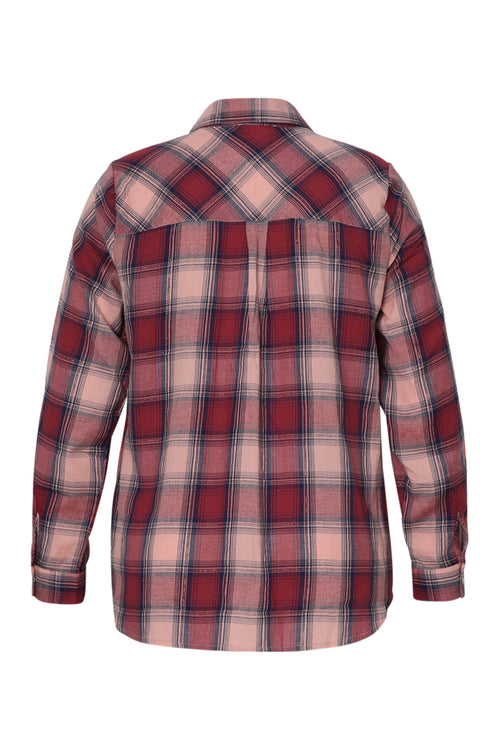 Katoenen overhemd met ruitjes en lurex-Paprika-2