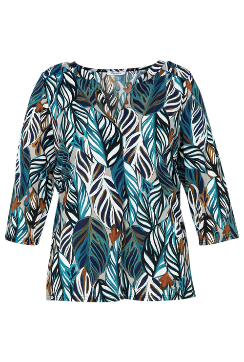 T-shirt plumes en maille gomme-Paprika-9