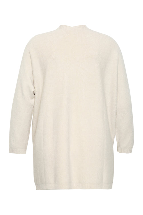 Lange cardigan van effen viscose-Paprika-1