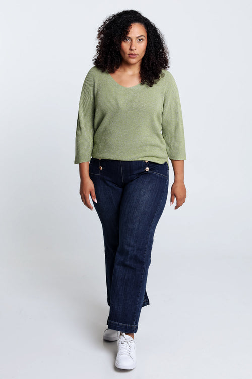 Effen trui met lurex-Paprika-9