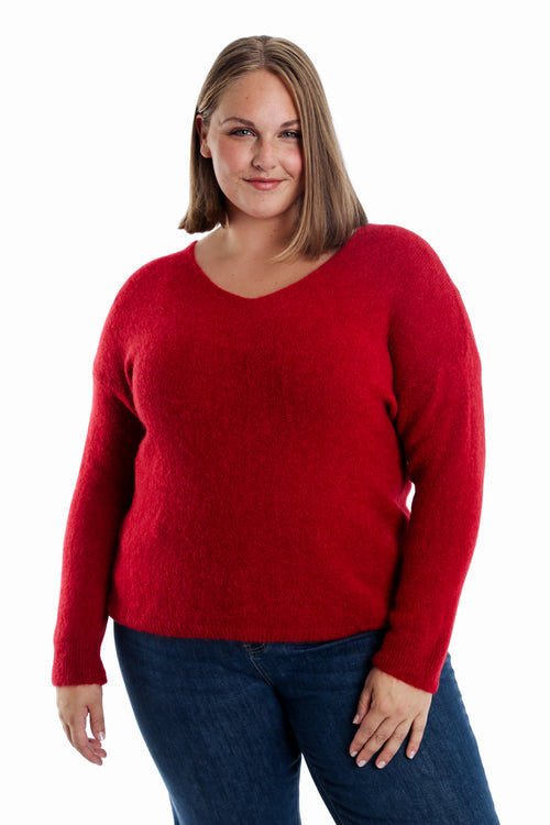 Effen trui met alpaca-Paprika-1