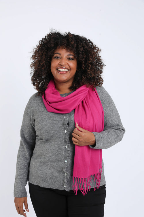 Effen sjaal van viscose en kasjmier-Paprika-9