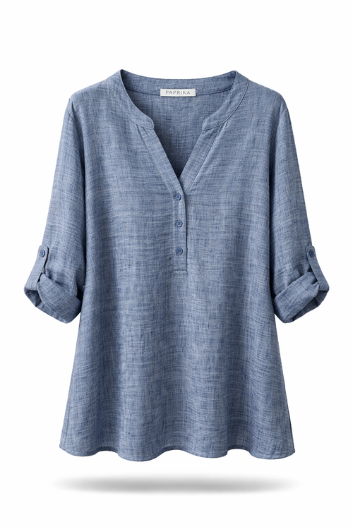 Blouse unie chinée-Paprika-2