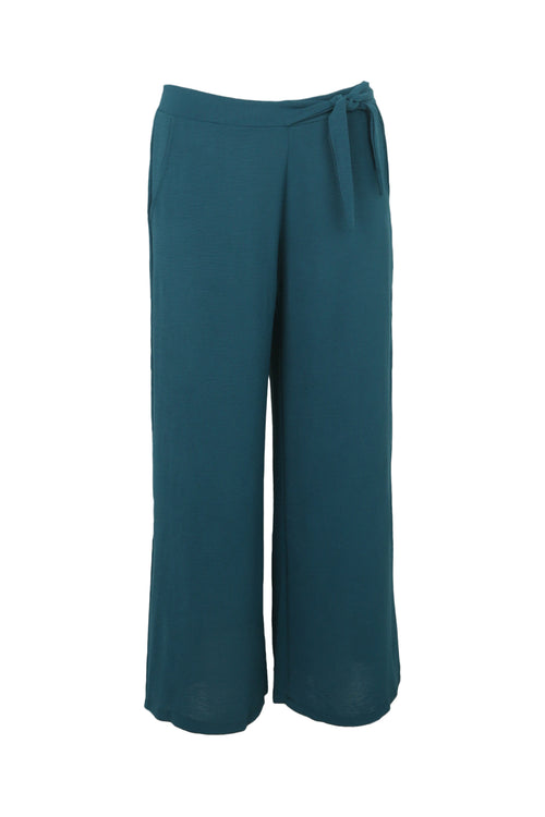 Losse, effen broek met geknoopte riem-Paprika-8