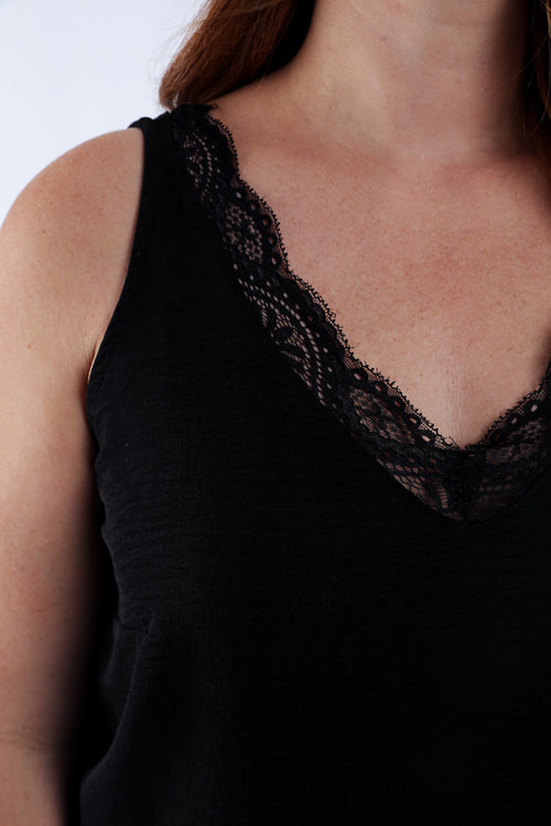 Effen top met kant-Paprika-4