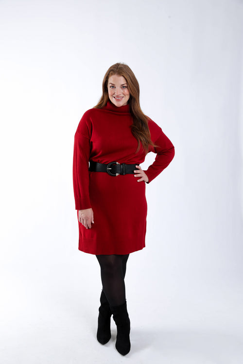 Effen trui jurk-Paprika-6