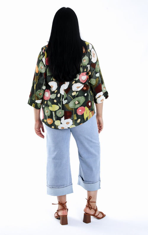 Blouse en viscose imprimé coquelicots-Paprika-2