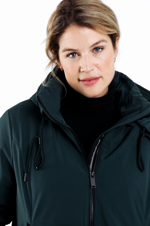 Effen parka met capuchon-Paprika-5