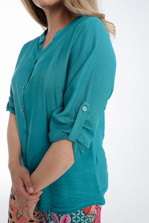 Blouse van viscose effen-Paprika-4