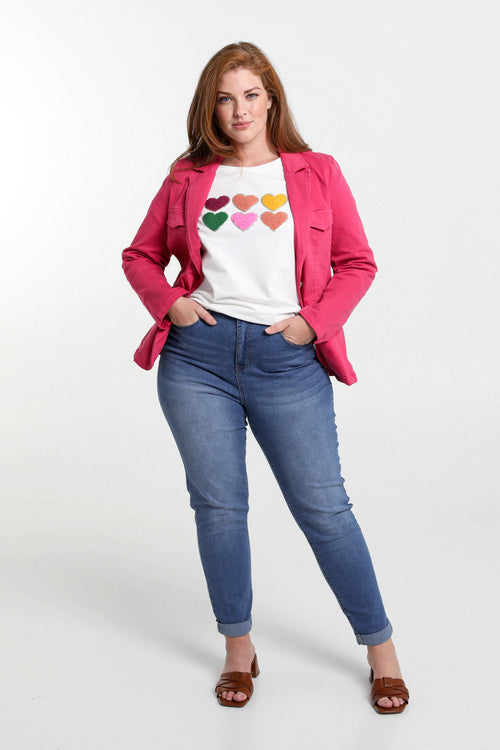 Halflange effen blazer met 4 knopen-Paprika-9