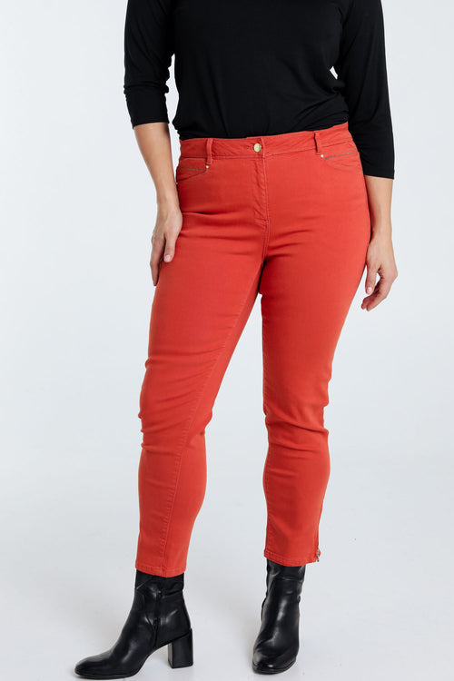 Slim, effen 7/8-broek 