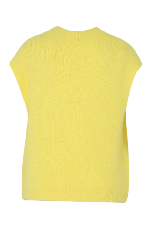 Effen mouwloos vest-Paprika-11