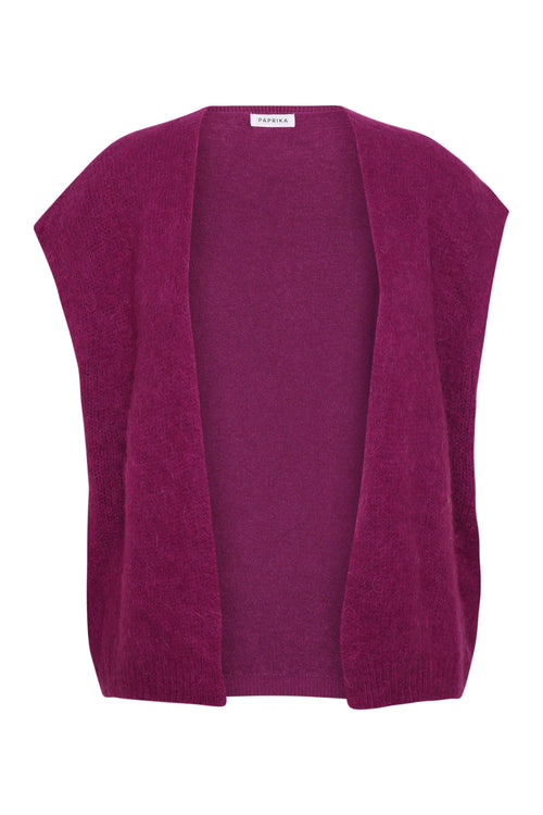 Effen mouwloos gilet-Paprika-10