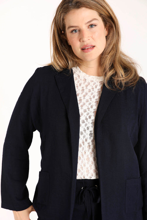 Zachte blazer van effen viscose-Paprika-6