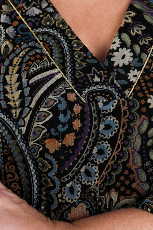 Robe imprimé cachemire-Paprika-6