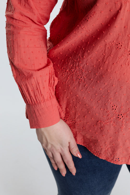  Katoenen blouse met borduursels -Paprika-6