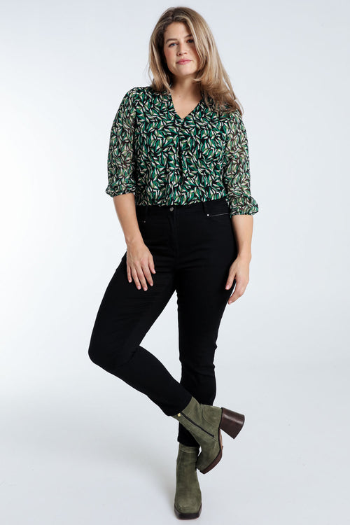 Slim, effen 7/8-broek 