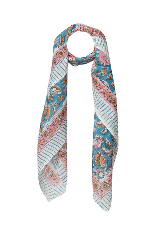 Foulard carré imprimé floral-Paprika-1