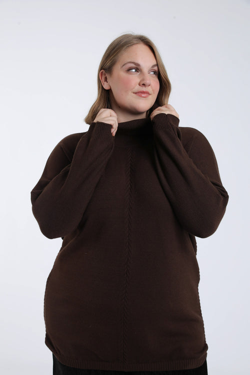 Effen tuniektrui met coltrui-Paprika-2