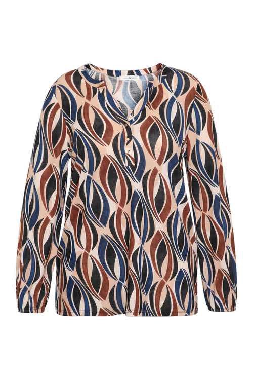 T-shirt maille chaude imprimé graphique-Paprika-1