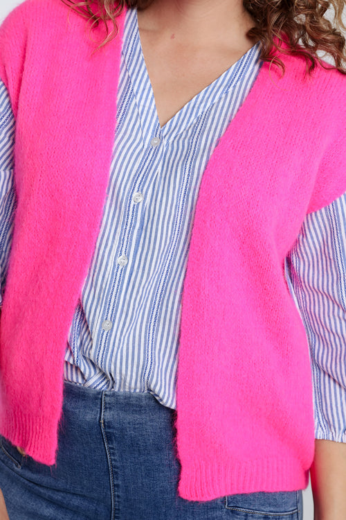 Effen mouwloos vest-Paprika-6