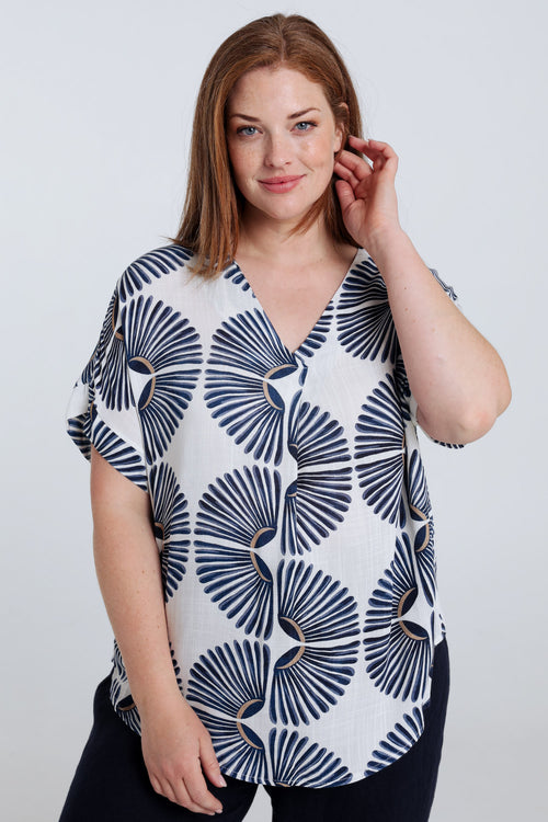 Tweeded bicolore viscose blouse-Paprika-1
