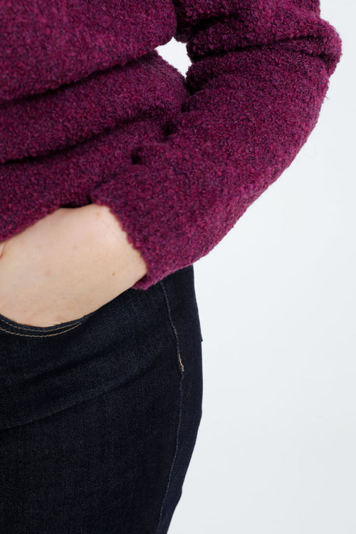 Effen, lusgebreide trui-Paprika-4