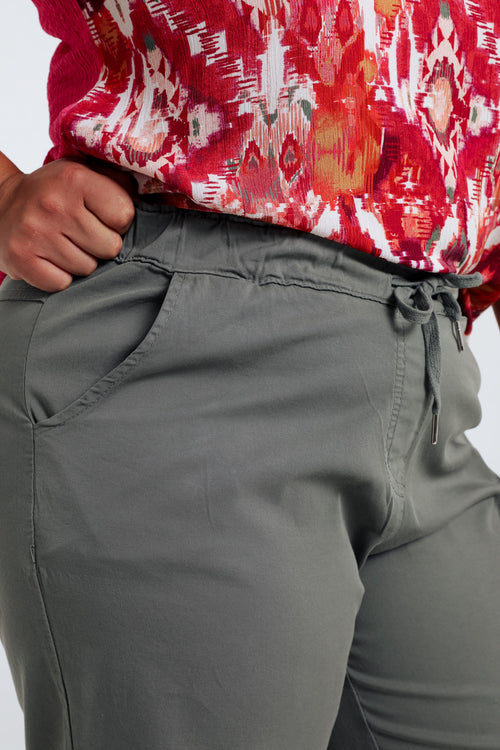 Effen brede chino broek-Paprika-5