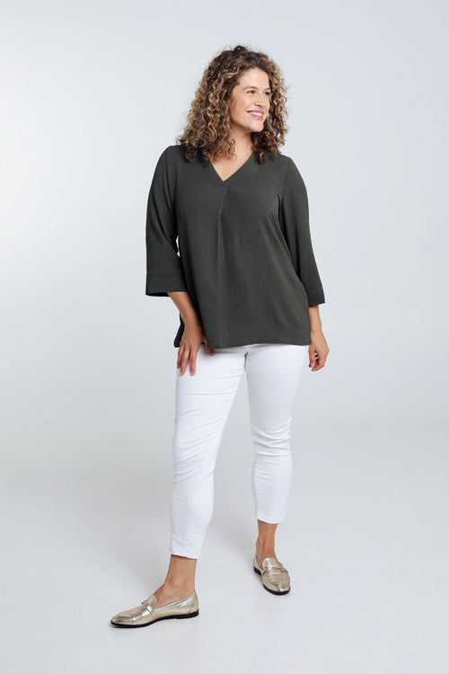 Losse, effen blouse-Paprika-9