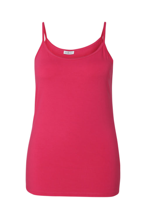 Top met fijne bandjes van uni viscose-Paprika-3