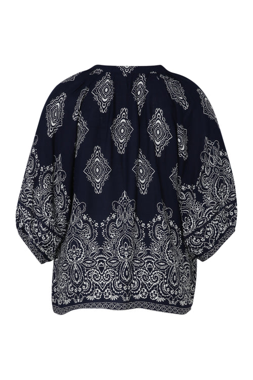 Blouse van viscose met cachemireprint-Paprika-11