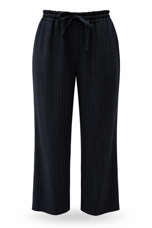 Gestreepte wijde broek-Paprika-10