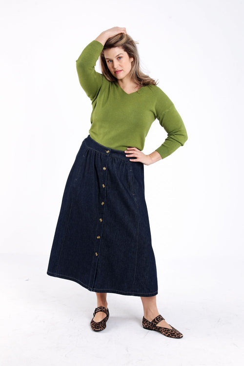 Jupe longue en jean-Paprika-8